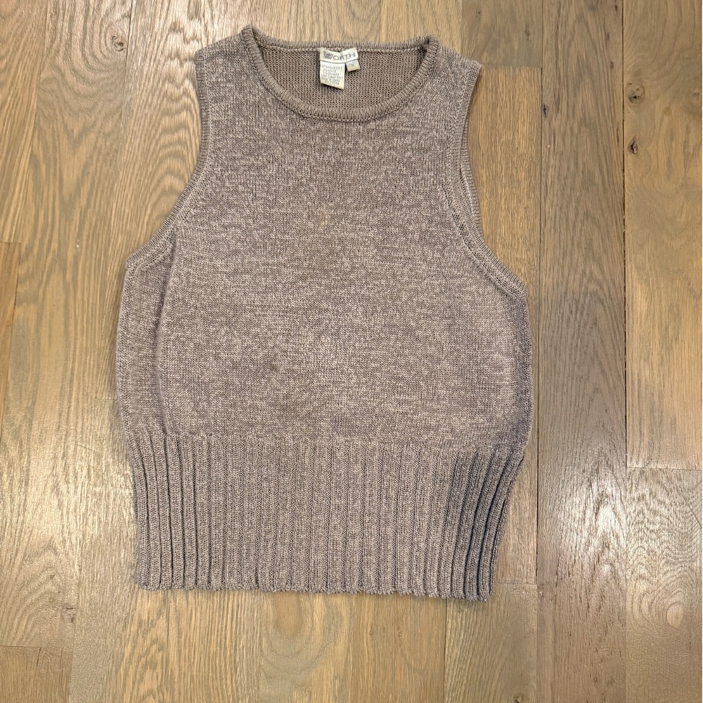 Worth Sleeveless Knit Sweater in Brown